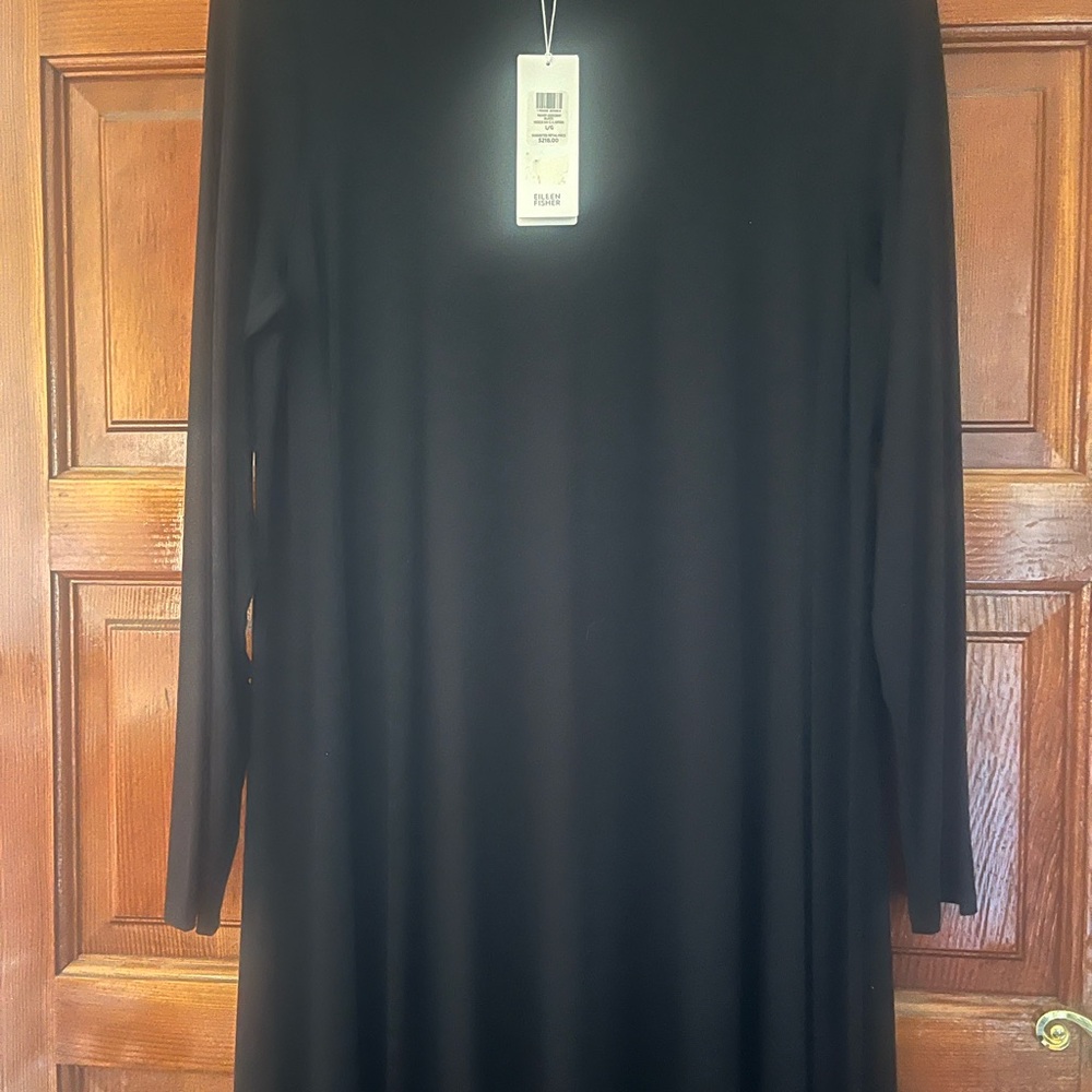 Eileen Fisher Classic Black Long Sleeve Dress